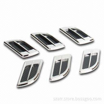 Car Decorate Sticker, with ABS Material, Silver, Chrome, Black and White Colors are Available